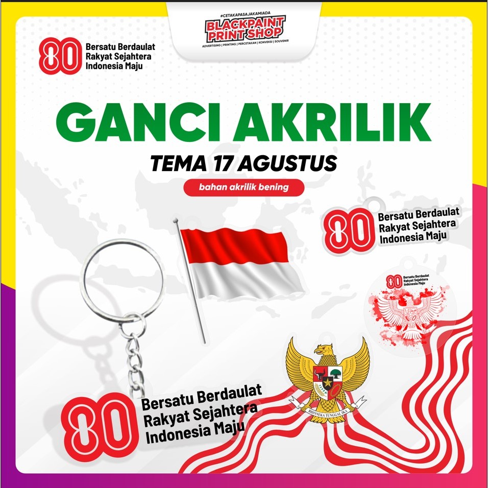 GANTUNGAN HORE INDEPENDENCE / AUGUST 17 / 2-LAYER ACRYLIC KEYCHAIN