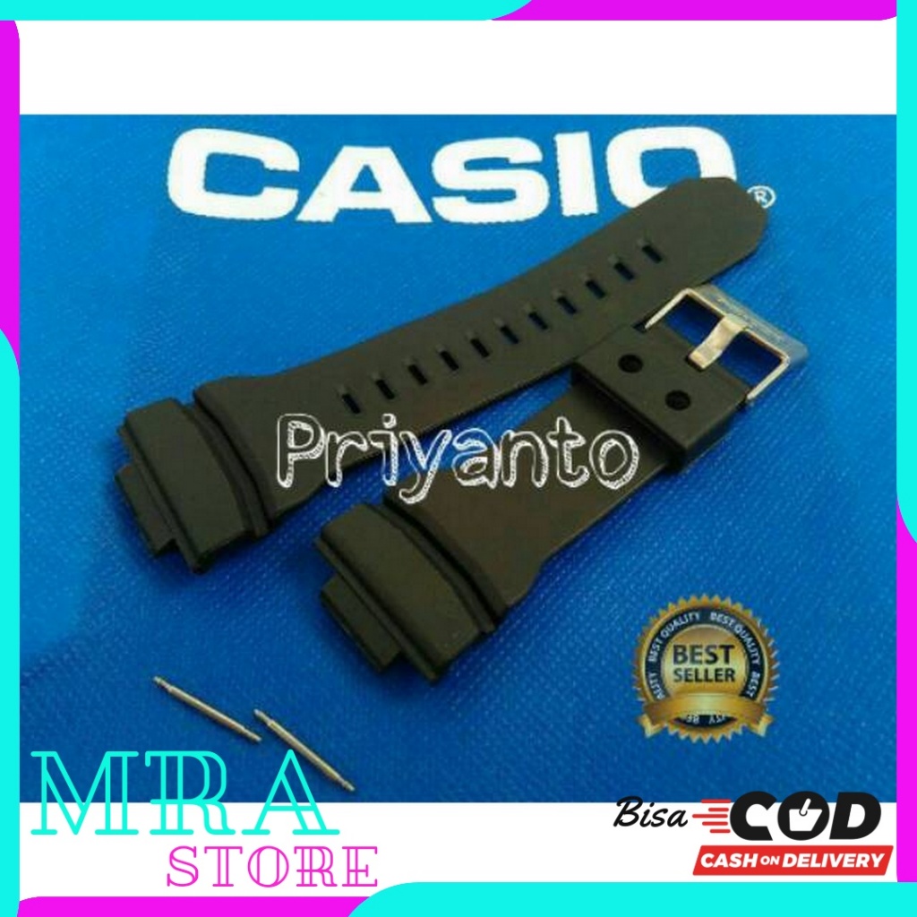 CASIO G-SHOCK GA 100 GA 200 GA-150 WATCH STRAP BLACK BONUS ONE HOLE PEN