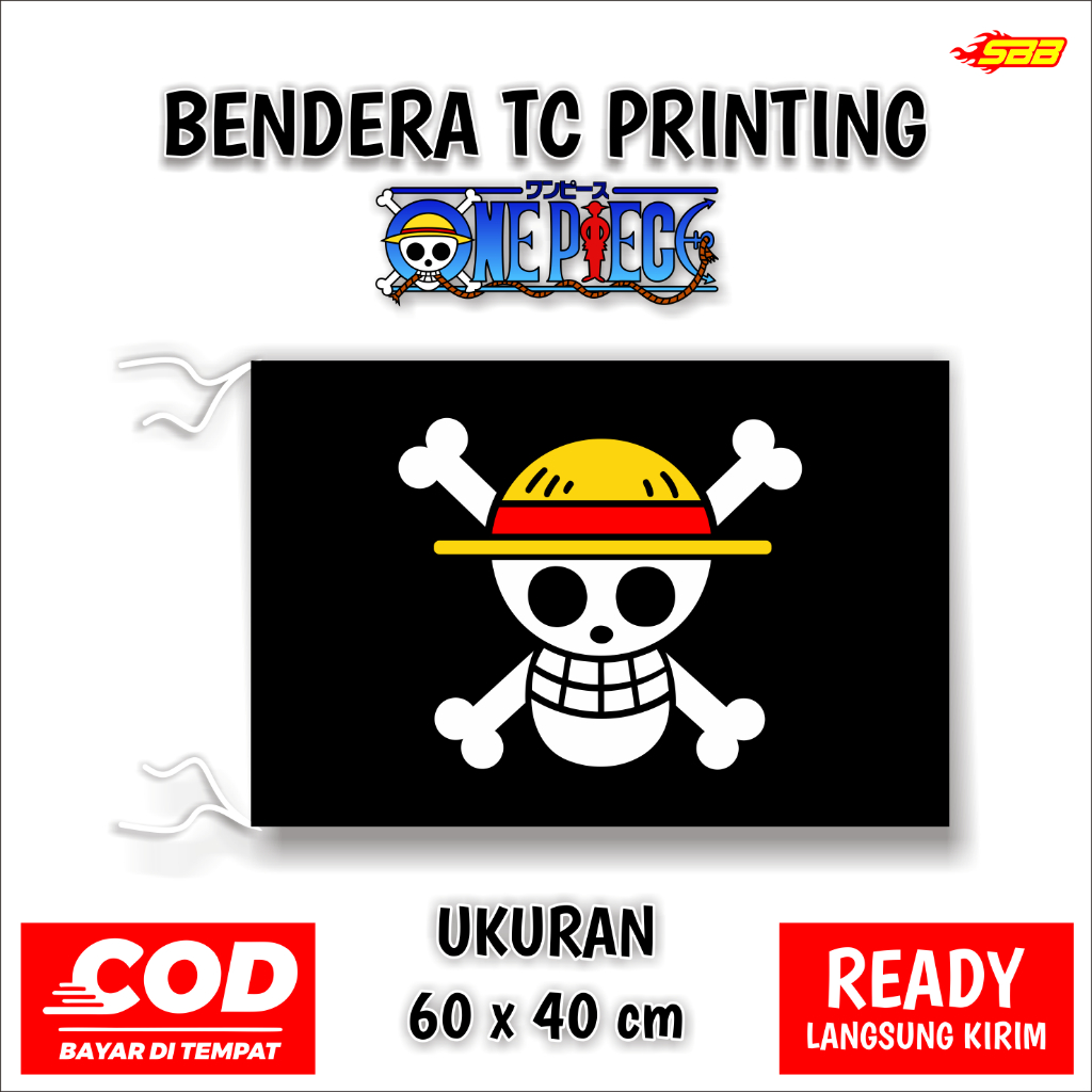 เสียงแข่งบลิทาร์ | One Piece Jolly Roger Mugiwara Pirate Flag วัสดุโพลีเอสเตอร์ TC ONEPIECE ลูฟี่