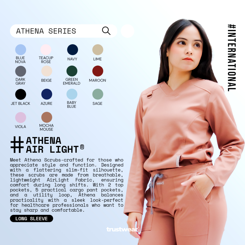 [สครับ Athena] สครับหมอ/ชุดแขนยาว OKA OK Nurse/Doctor Guard Pants I [ส่งออก]