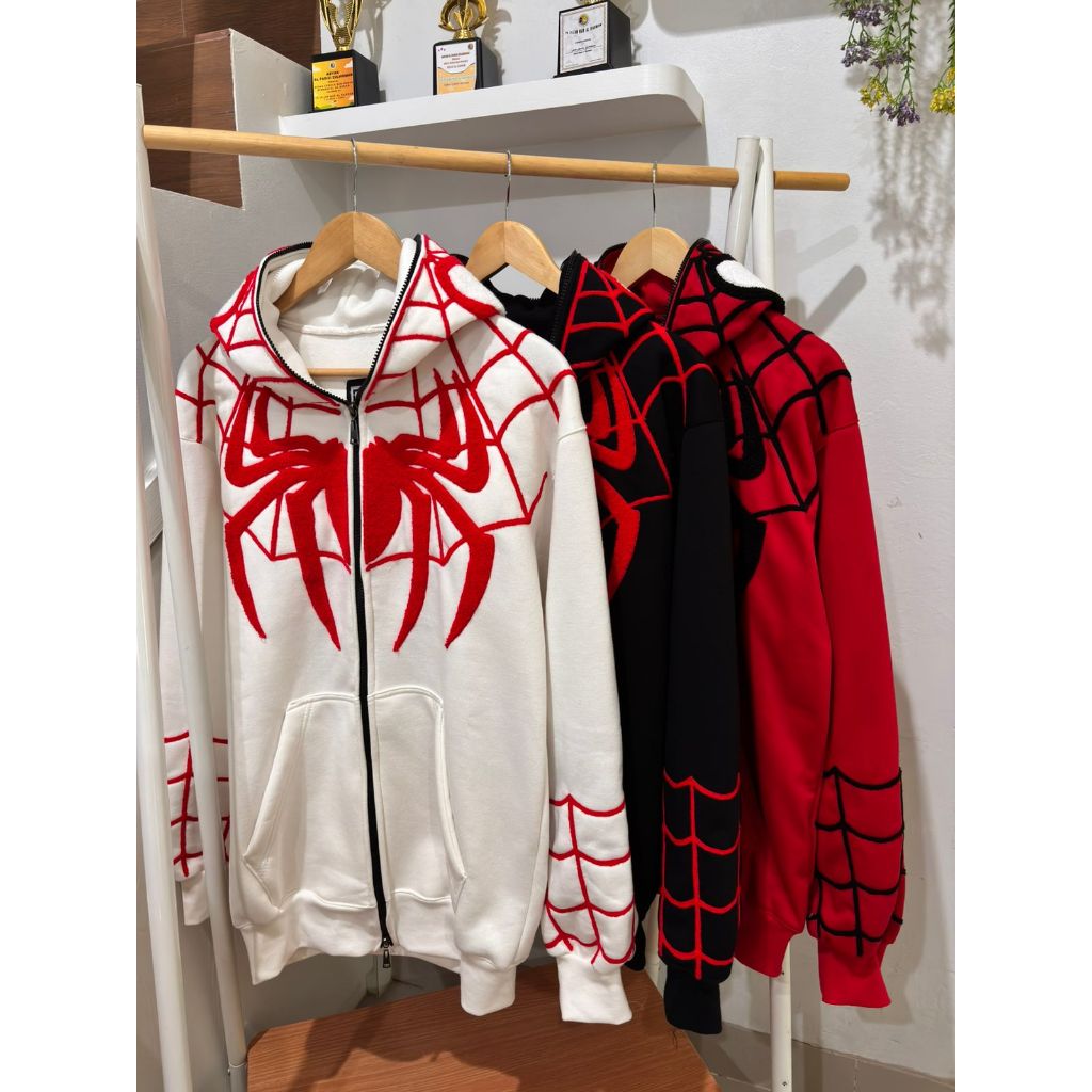 BEST FULLZPPER PREVILLE X SPIDER DOUBLE ZIPPER HOODIE JACKET
