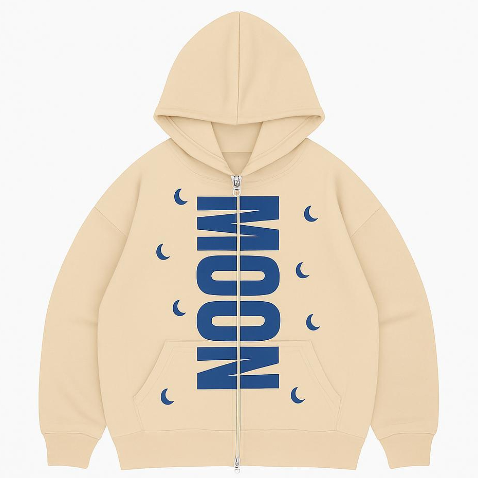 JUMHUR | DOUBLE ZIPPER BOXY HOODIE | SELENA SELENA SELENA | FLEECE COTTON VISCOUSE 280-300 GSM