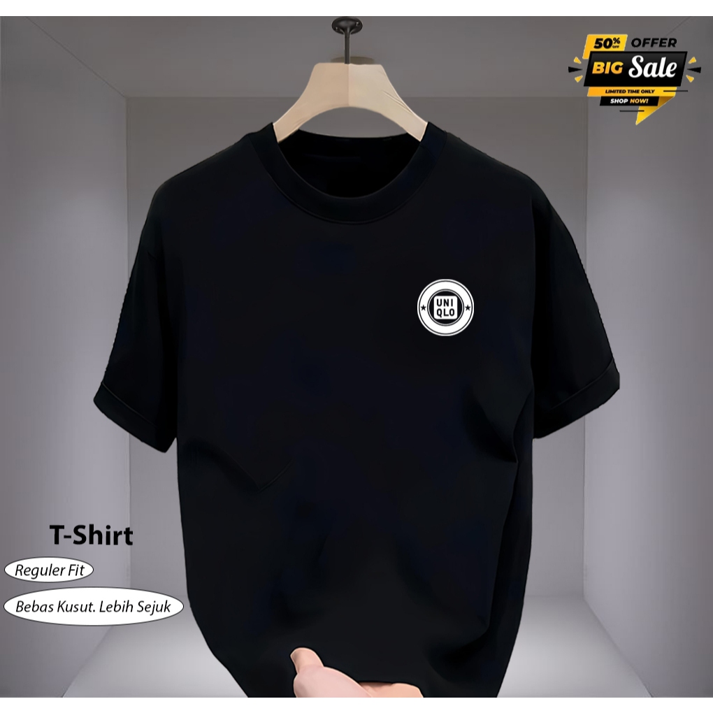 เสื้อยืดผู้ชาย/เสื้อยืดผ้าฝ้าย 24s เสื้อยืด Uni Blt N White Motif SML XL XXL Unisex