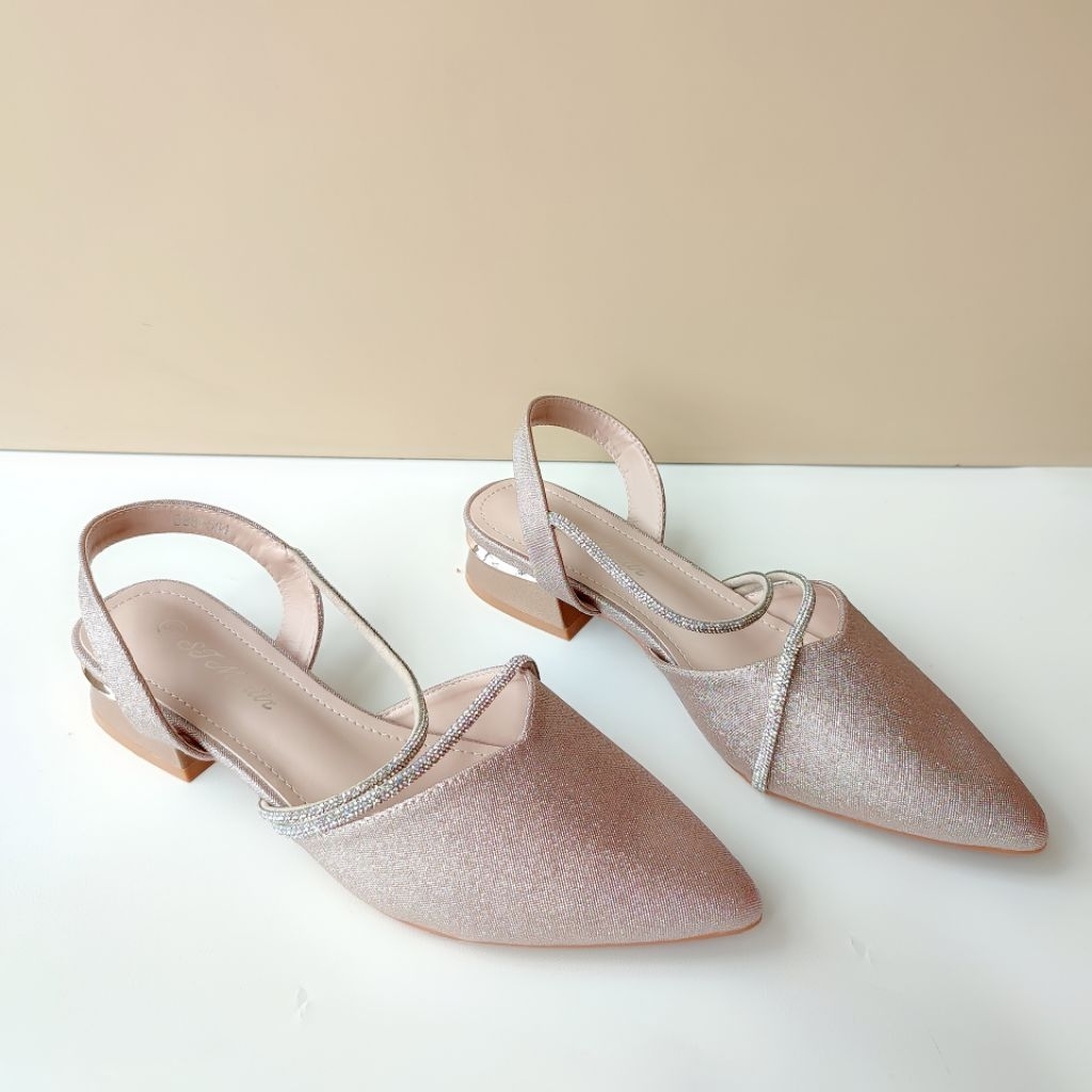 ST MORITZ 888-594 CHAMPAGNE PARTY SANDALS/รองเท้าสําเร็จรูปรองเท้าแตะ SLOP