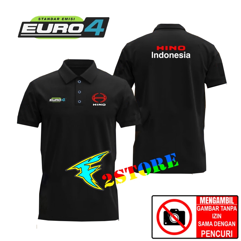 เสื้อยืดคอปก Unisex HINO INDONESIA - EURO 4 Wangky T-Shirt Type - B F2STORE