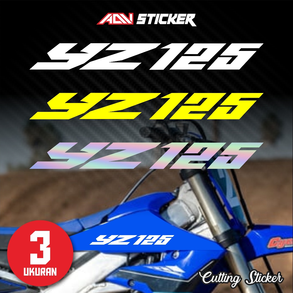 สติ๊กเกอร์ตัดโลโก้ YAMAHA YZ125 | สติ๊กเกอร์ตัดมอเตอร์ไซค์ พรีเมี่ยม | 3 ขนาด | 1 ชิ้น | 10 สี 101