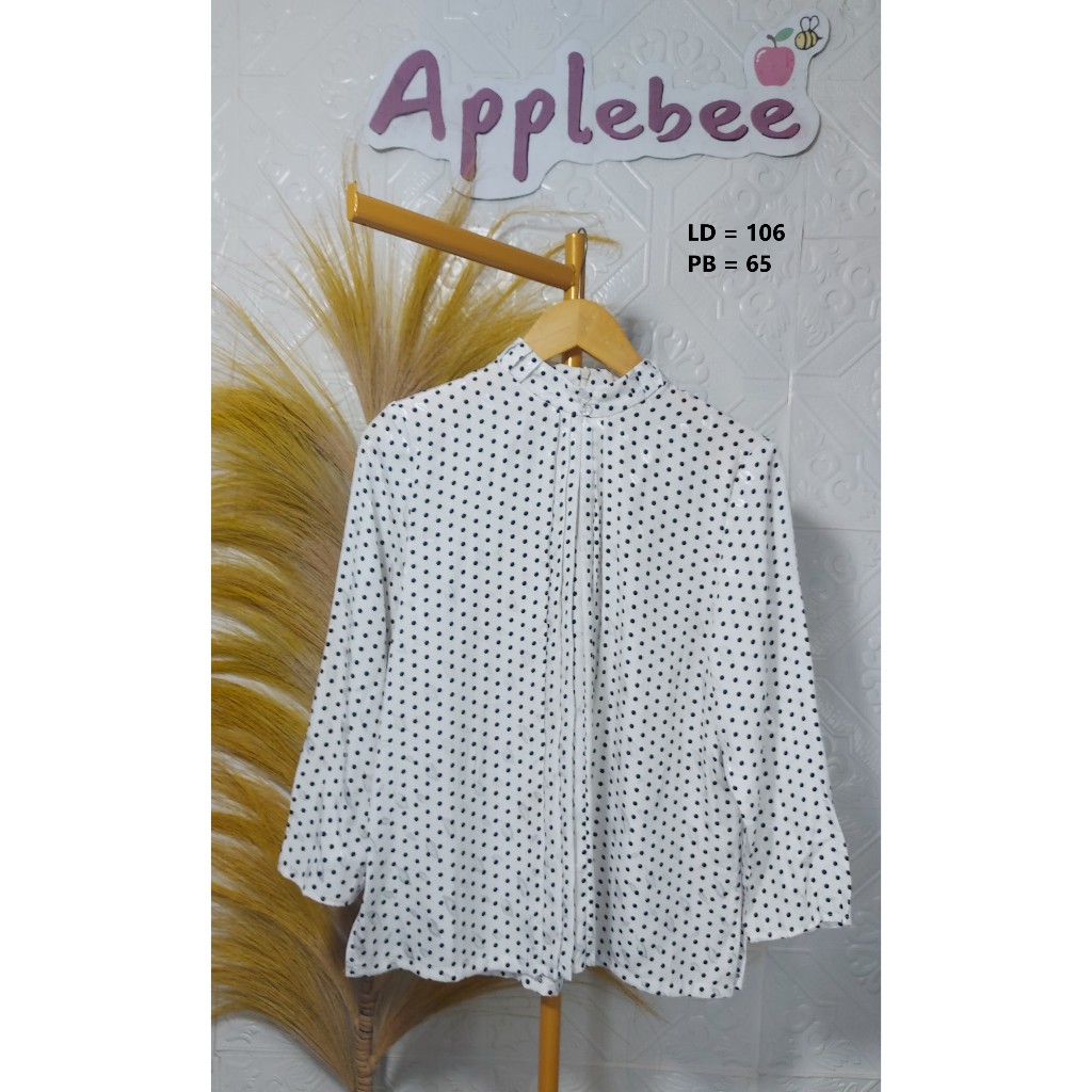 สีดําและสีขาว POLKA BLOUSE PLEASED