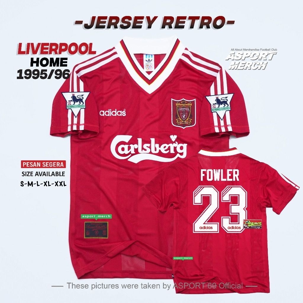 RETRO LIVERPOOL POOL HOME FOOTBALL JERSEY 1995 1996 LIVERPOOL HOME FOOTBALL JERSEY 95 96