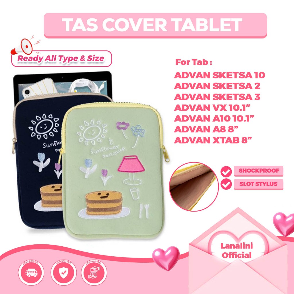 เคสแท็บเล็ตกระเป๋า Advan Tab Sketch 3 2 1 A10 A8 Xtab VX W80 W90 W100 Tab 8001 Tab 8002 Tab 8 Tab 80