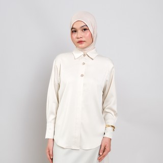 itSafira - SHINY SHIRT | Kemeja Satin Silk Kancing Gold