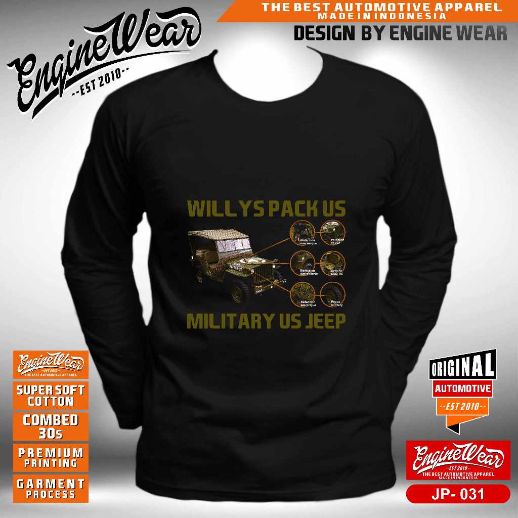 Jeep เสื้อยืด willys รถเสื้อยืด JK rubicon 4WD wrangler CJ7 4x4 ยานยนต์เสื้อผ้าออฟโรด JP031T