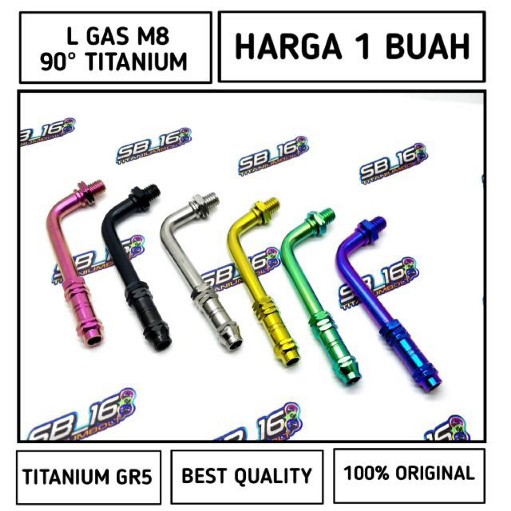 แอล แก๊ส 90° M10 & M8 TITANIUM GR5