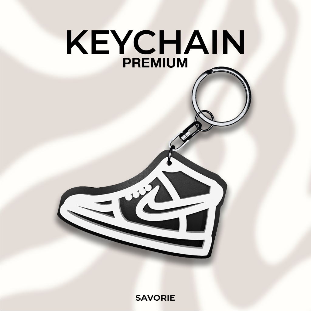 SHOES 8G BLACK WHITE 3D KEYCHAIN