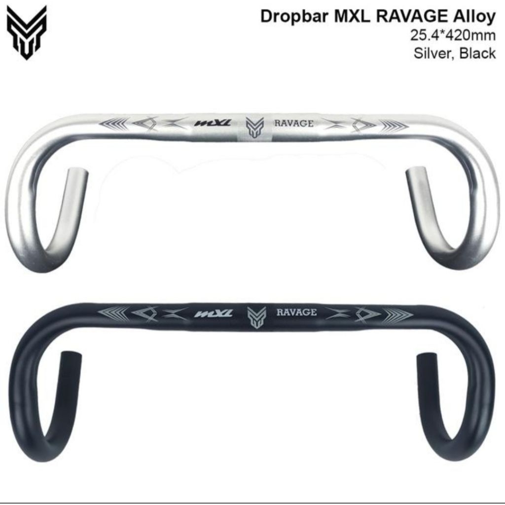 MXL ravage มาตรฐาน 25.4 โลหะผสมสีดําเงิน dropbar racing handle