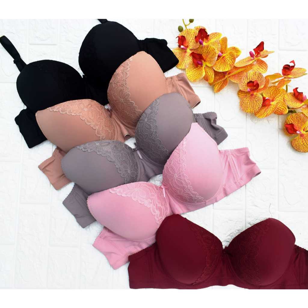 BBT 07/202 BRA Jumbo Womens BH D Cup Underwire Thin Foam Lace 3 Hooks Adjustable Straps 3/4 Coverage