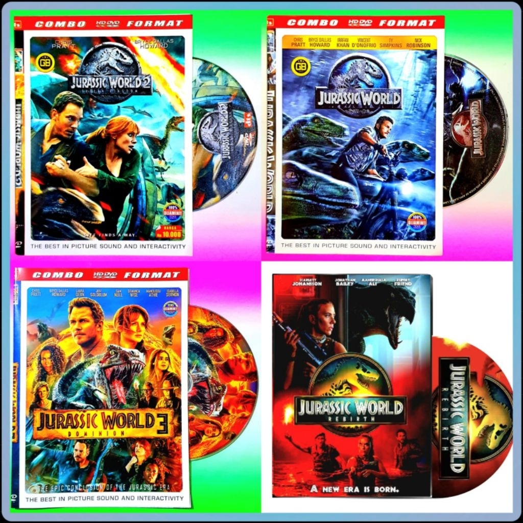 JURASSIC WORLD DVD CASSETTE 3-JURASSIC WORLD DVD CASSETTE 2-JURASSIC WORLD 1-JURASSIC WORLD DVD CASS