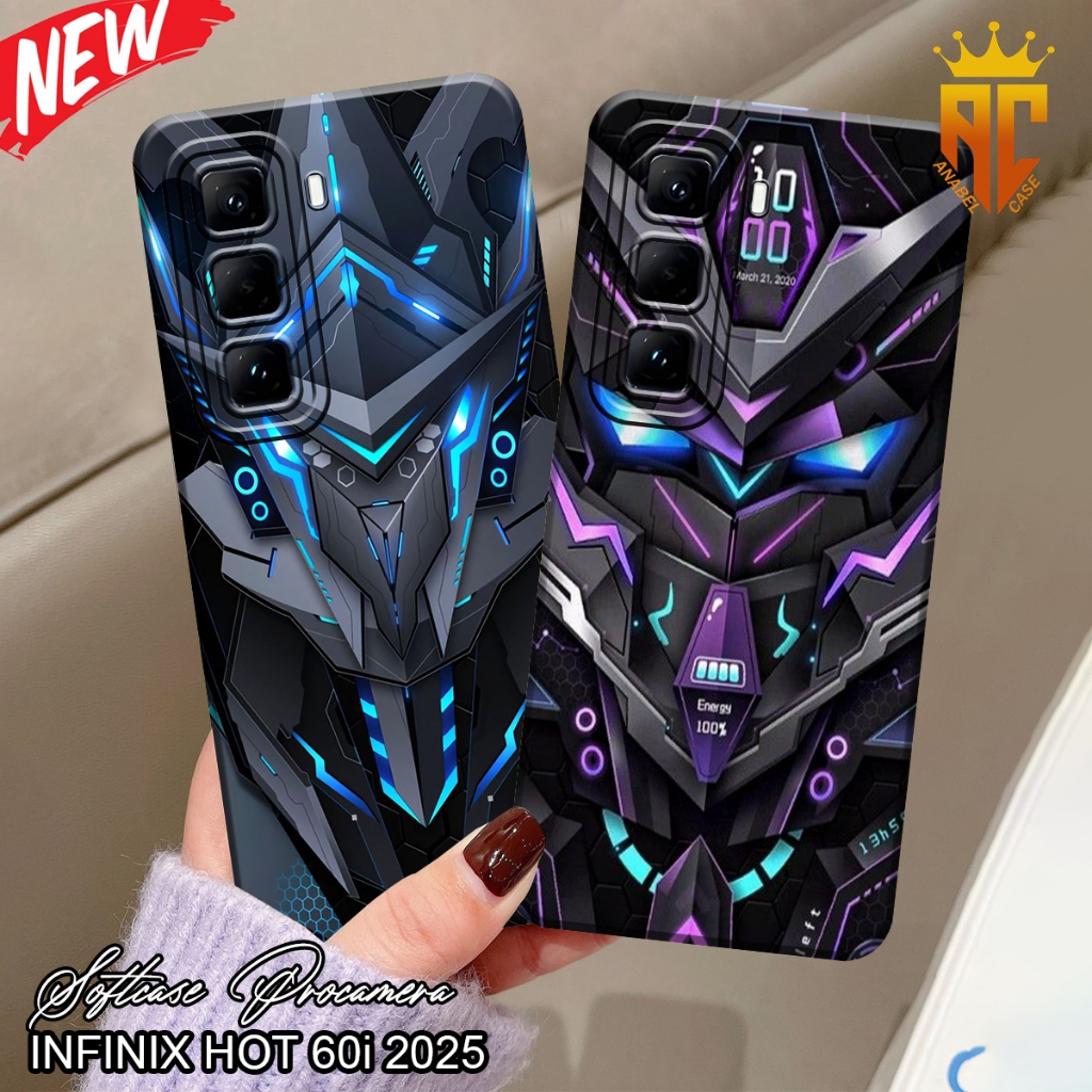 HP SOFTCASE INFINIX HOT 60i - HOT 60 4G - HOT 50 PRO PLUS - HOT 50 4G - HOT 50 PRO - HOT 50 5G ล่าสุด . เคสโทรศัพท์ Robot Motif - เคสความงาม - เคส Infinix [XN9]