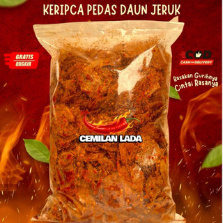 KERIPIK KACA PEDAS DAUN JERUK 500gr cemilan lada