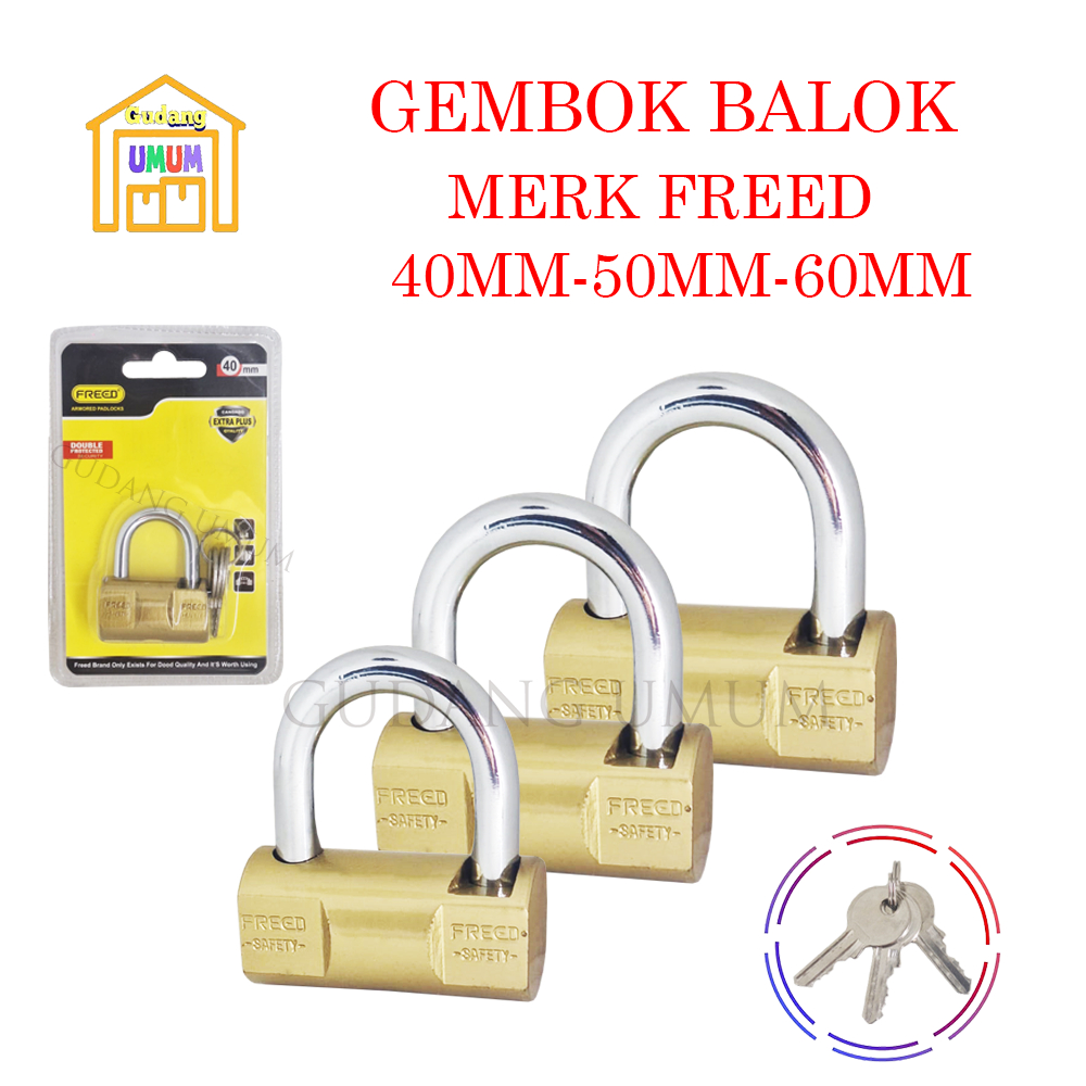 กุญแจบ้าน/กุญแจ/หมอนบล็อกรุ่นกุญแจวัสดุทองเหลือง FREED Variant 40mm-50mm-60mm