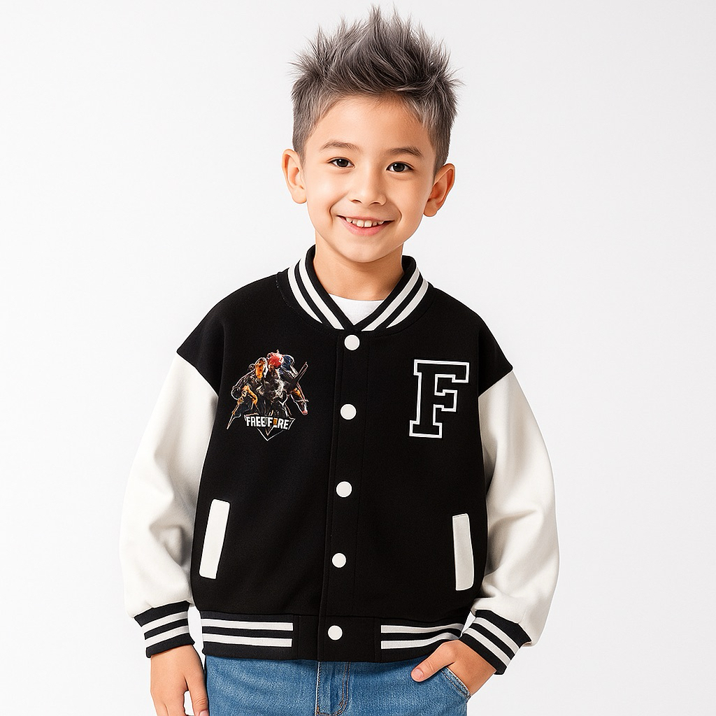 เสื้อสเวตเตอร์เด็กผู้ชาย Freefire FF BASEBALL VARSITY