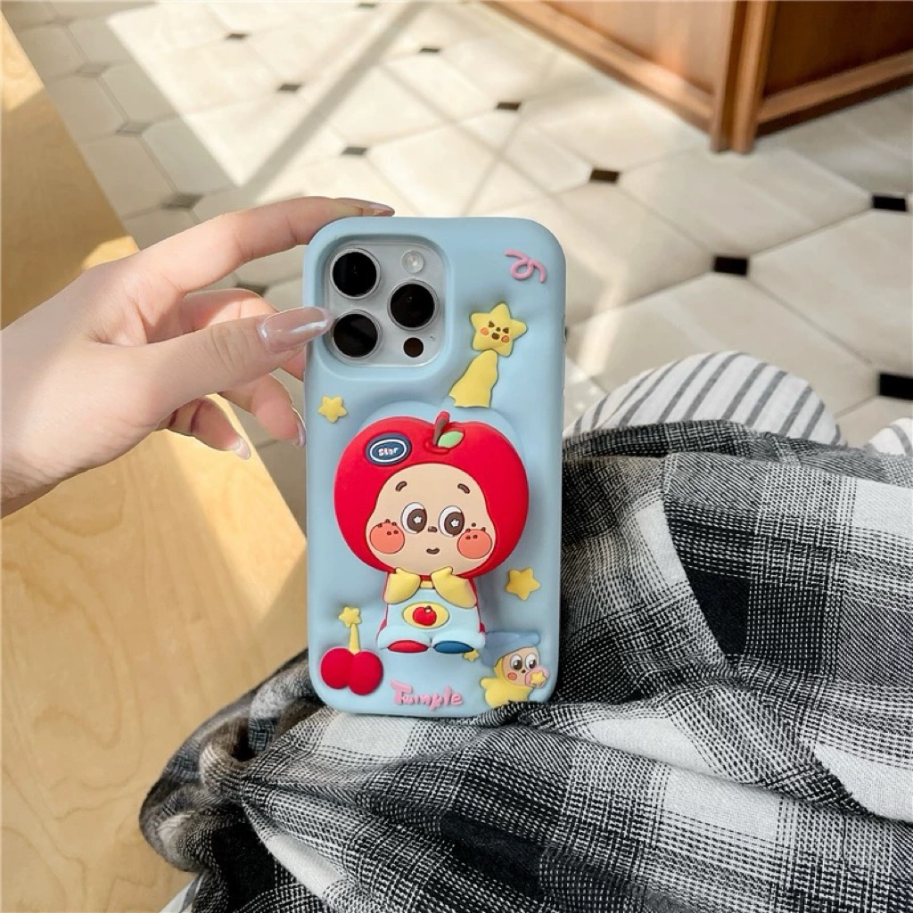 [สั่งซื้อล่วงหน้า] 3d blue puffer tomato little star case iphone 13/14/15/16 case