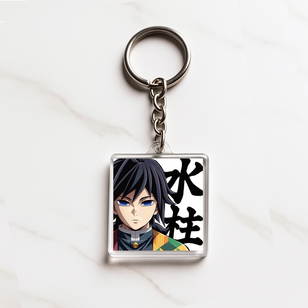 GANTUNGAN อะนิเมะพวงกุญแจ Series Kimetsu ไม่มี Yaiba Giyu Muichiro Obanai สําหรับพวงกุญแจกระเป๋าและอ