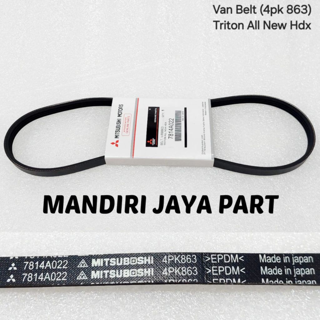 VAN BELT AC-FAN BELT MITSUBISHI ALL NEW TRITON HDX KL3T (4PK-863) ORIGINAL 7814A022