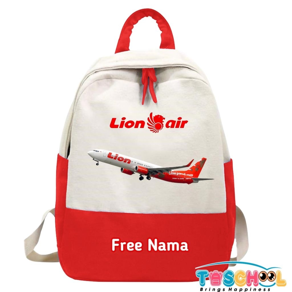 LION AIR PLANE KIDS BACKPACK ฟรีชื่อ