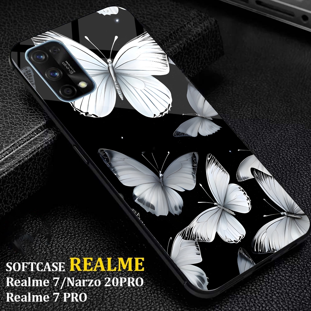 Realme 7 Auto Case Motif [ MONOCHROME ] เคส Realme 7 ล่าสุด Hp Case Hp Casing Glossy Hardcase 2D Glo
