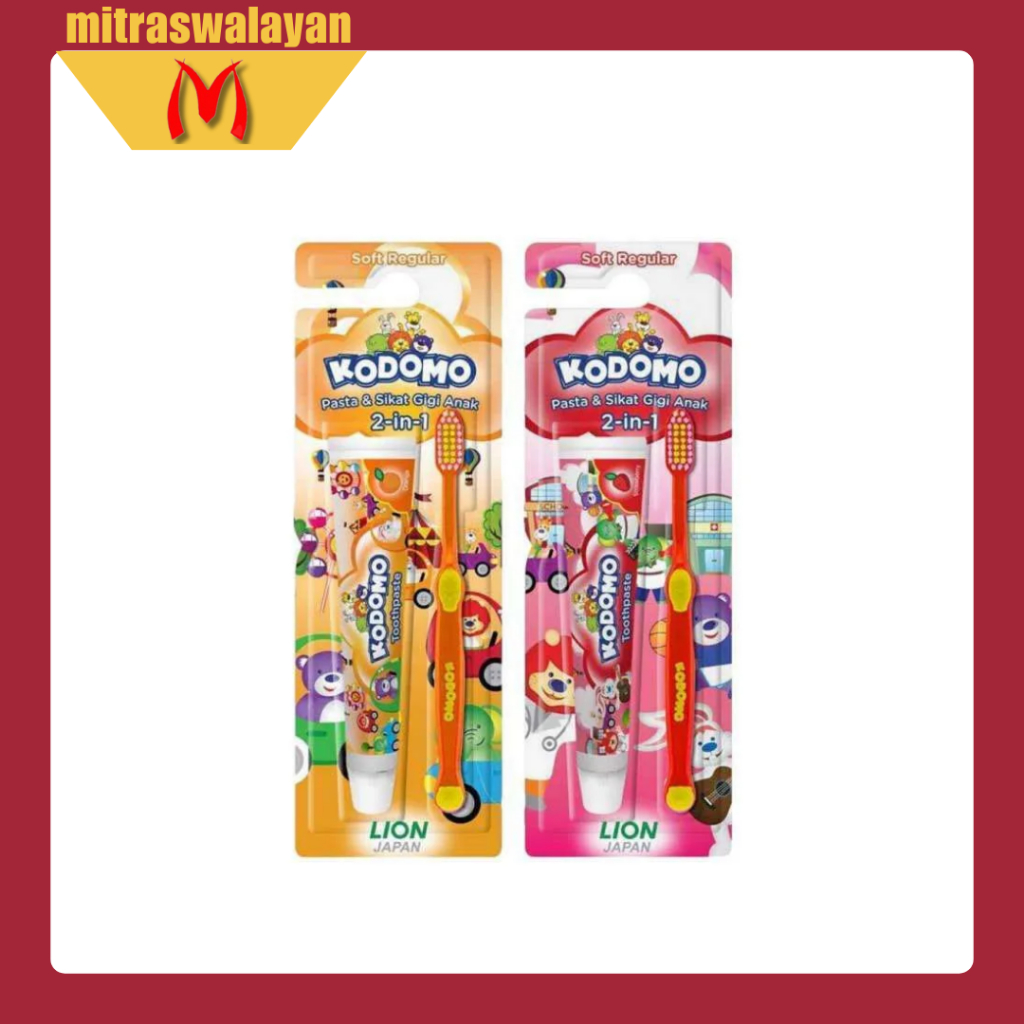 ยาสีฟันและแปรงสีฟันเด็ก Kodomo Soft Zig-Zag & Regular 2-in-1