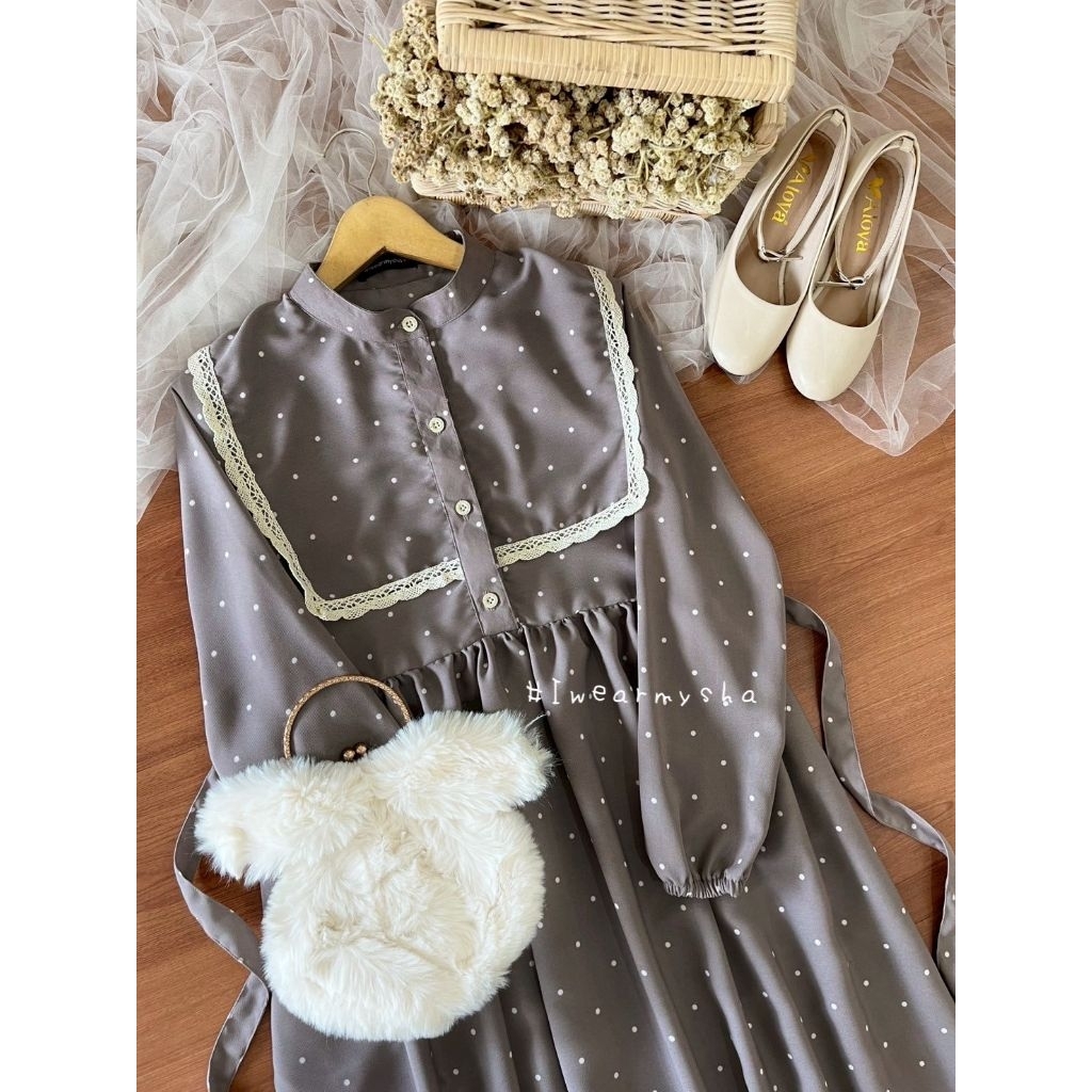 MINOR HYUNA DRESS : POLKA TAUPE