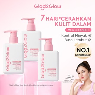 (ORIGINAL) Glad2Glow Milk Amino Acid Gentle Cleanser 80ml - Facial Wash Lembut Kulit Bersih & Cerah