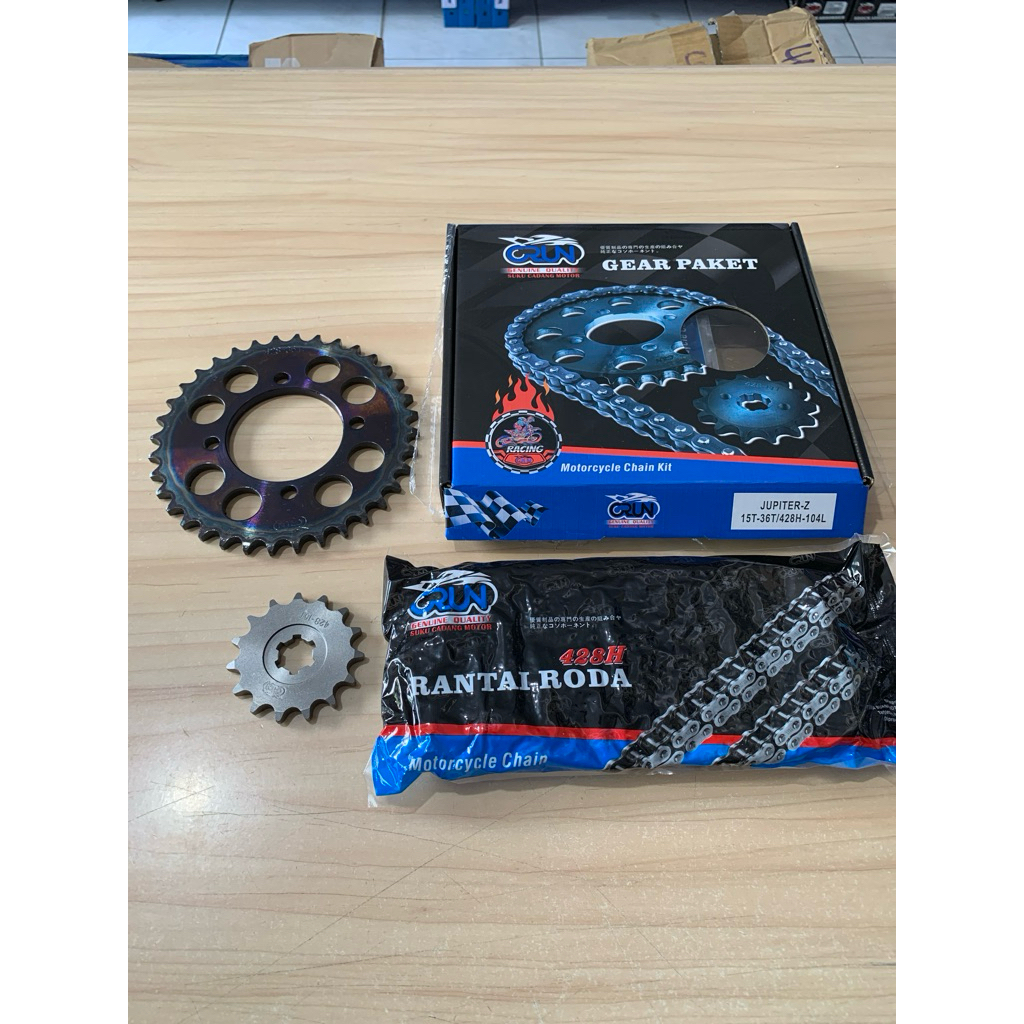 Crun GearSet RACING Jupiter Z 5TP Burhan / Gear Gir Set Package Vega R New 15T-36T 428-104L F1zr / C