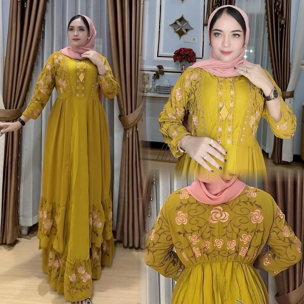 KATUN hinda rahul bordil Gamis ใหม่ล่าสุด ใส่ได้ถึง 40-80 ผ้าคอตตอนเรยอนพรีเมียม เรียบหรู