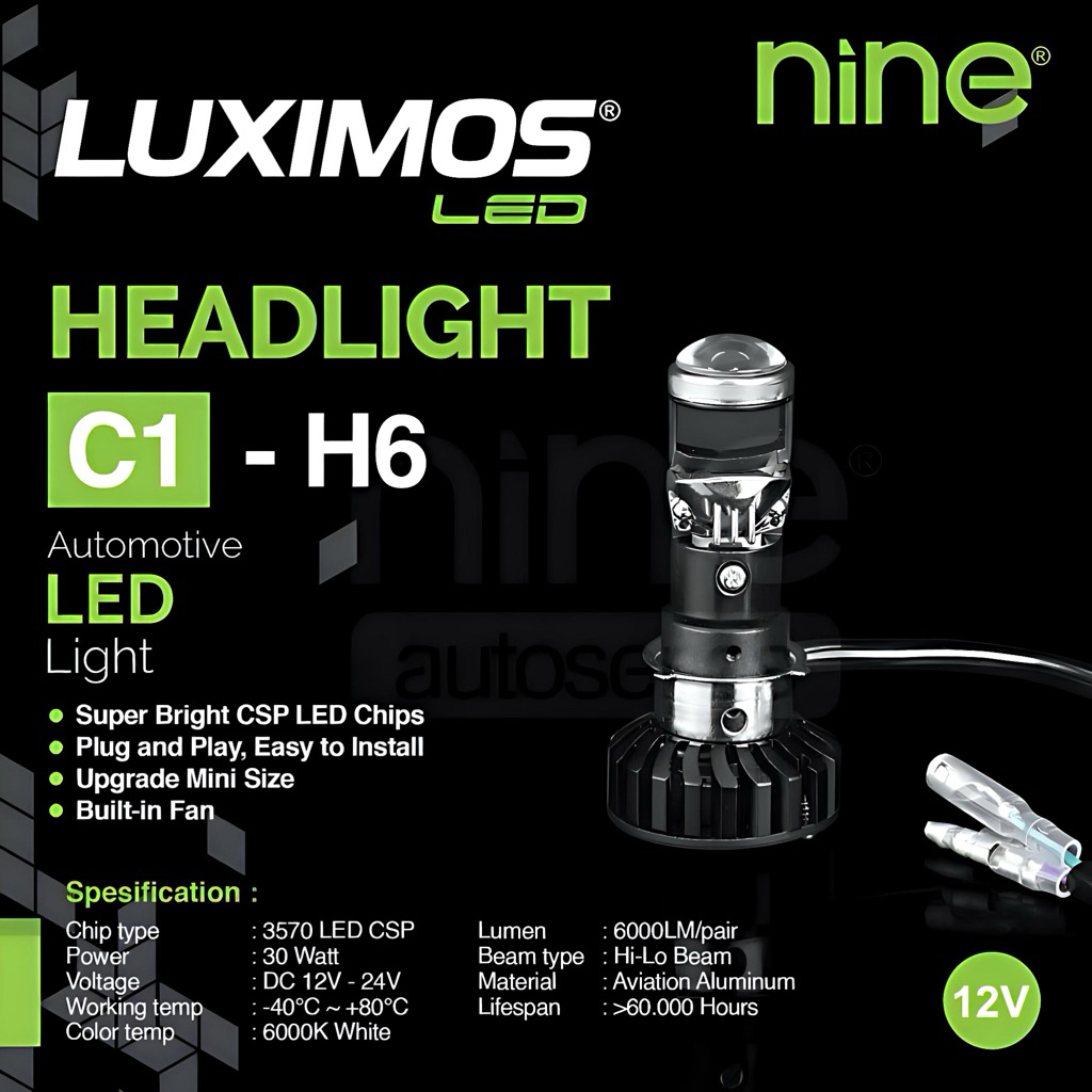 LUXIMOS C1 30WATT MINI PROJECTOR H6 AUTOMATIC MOTORCYCLE HEADLIGHT
