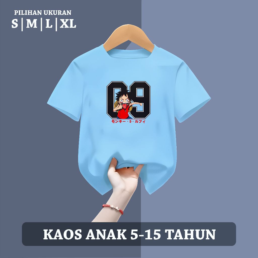 HNK - เสื้อยืดเด็ก 5-15 Years Old with D Luffy Motif 09