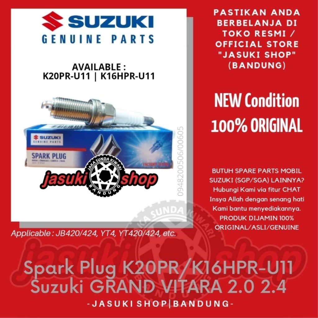 หัวเทียน Suzuki Grand Vitara 2.0 2.4 K20PR-U11 K16HPR-U11 ของแท้ SGP