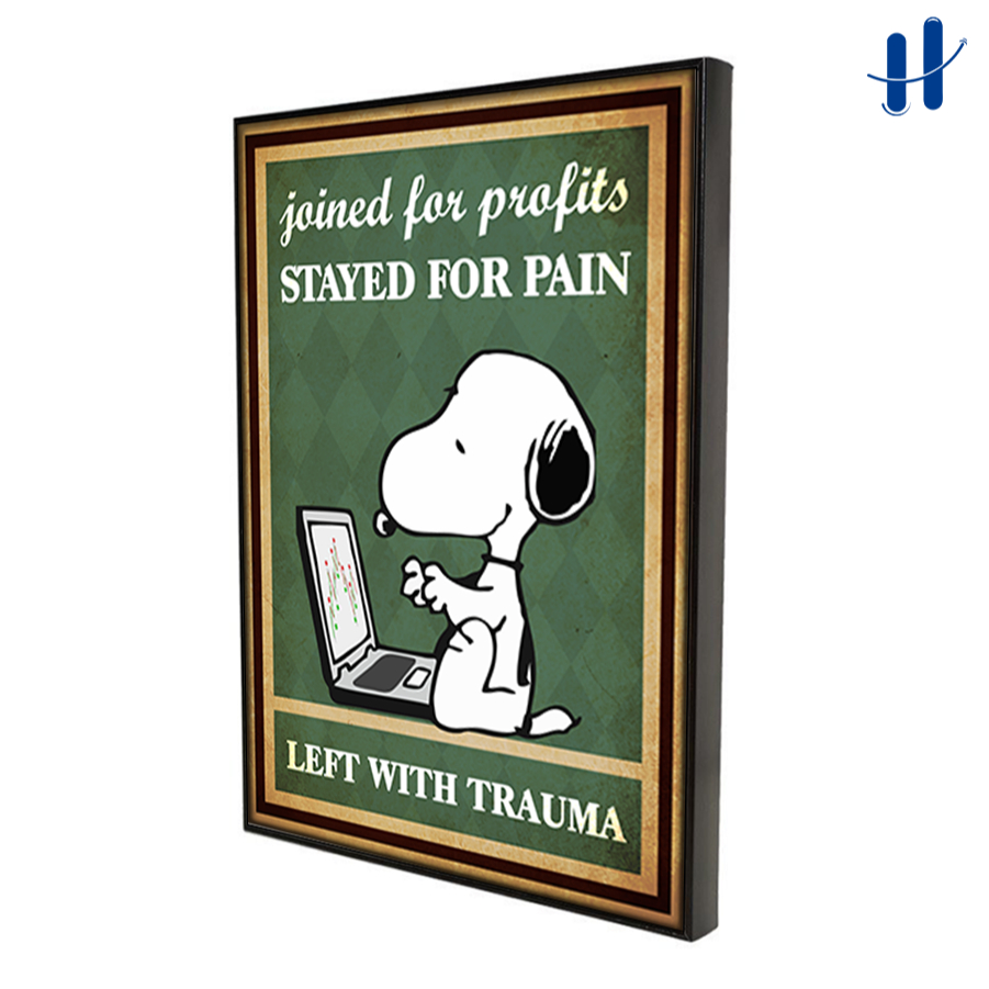 Haydecor Snoopy คําคม Vintage กรอบผนังตกแต่งห้องแสดงความงามตกแต่ง