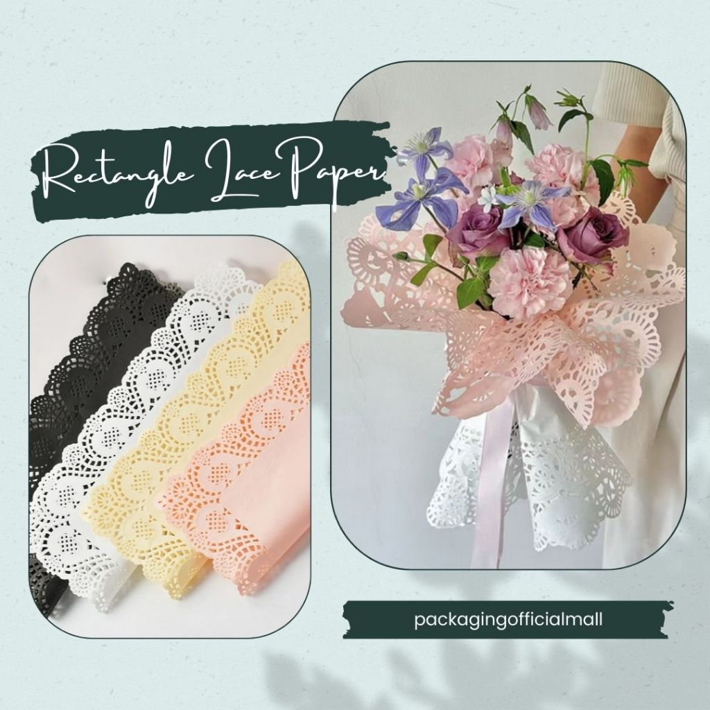 RECTANGLE LACE PAPER / กระดาษดอกไม้ / กระดาษ BOUQUET / WRAPPING WRAPPER