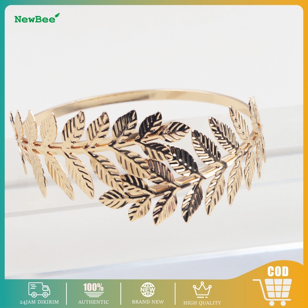 Leaves Gold Bracelet / Swirl Leaf Upper Arm Cuff กําไลข้อมือ Elegant Luxury Arm Bracelet Leaf