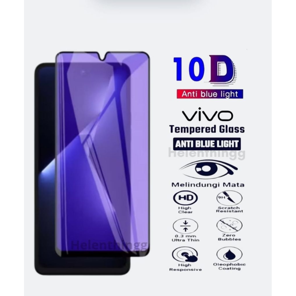 กระจกนิรภัยลายนิ้วมือ Anti Blue Ray Light Vivo Nex 2 S1 Pro Vivo T1 Pro T3 X21 X23 Z1 Z1i Z1 Pro Z1x