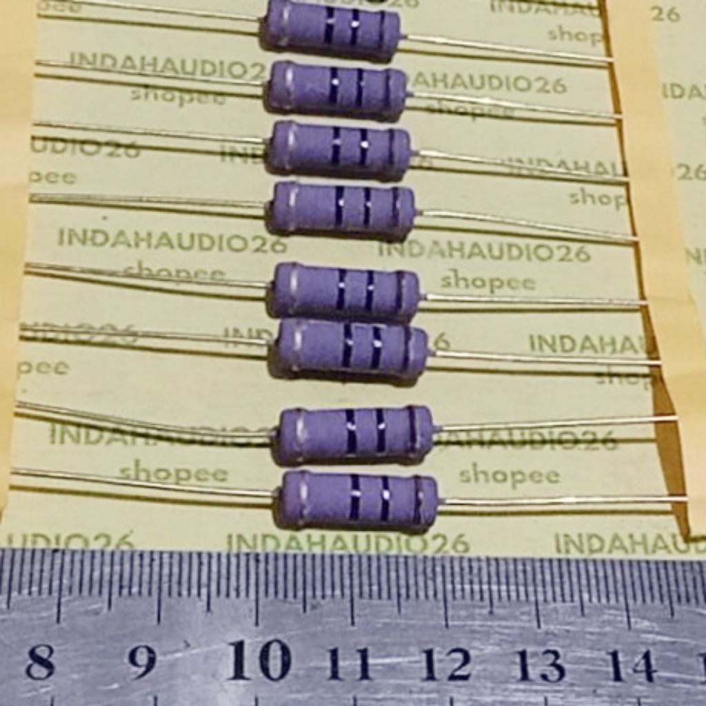 UNGU 5PCS สีม่วง 10R 3W 5% ทองแดงฟุตตัวต้านทาน 3 วัตต์ 10 โอห์ม 3 วัตต์ 10 โอห์ม 3 วัตต์ 10r