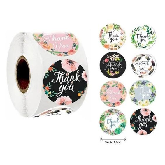 Aesthetic Thank you stickers - ป้ายบรรจุภัณฑ์เค้กพัสดุ