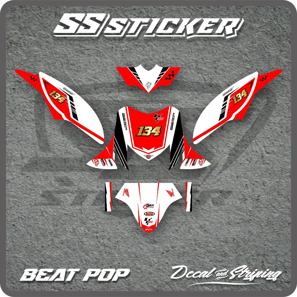 DECAL BEAT POP FULLBODY STICKER FULLBODY BEAT POP MOTIF ROAD RACE PS.11