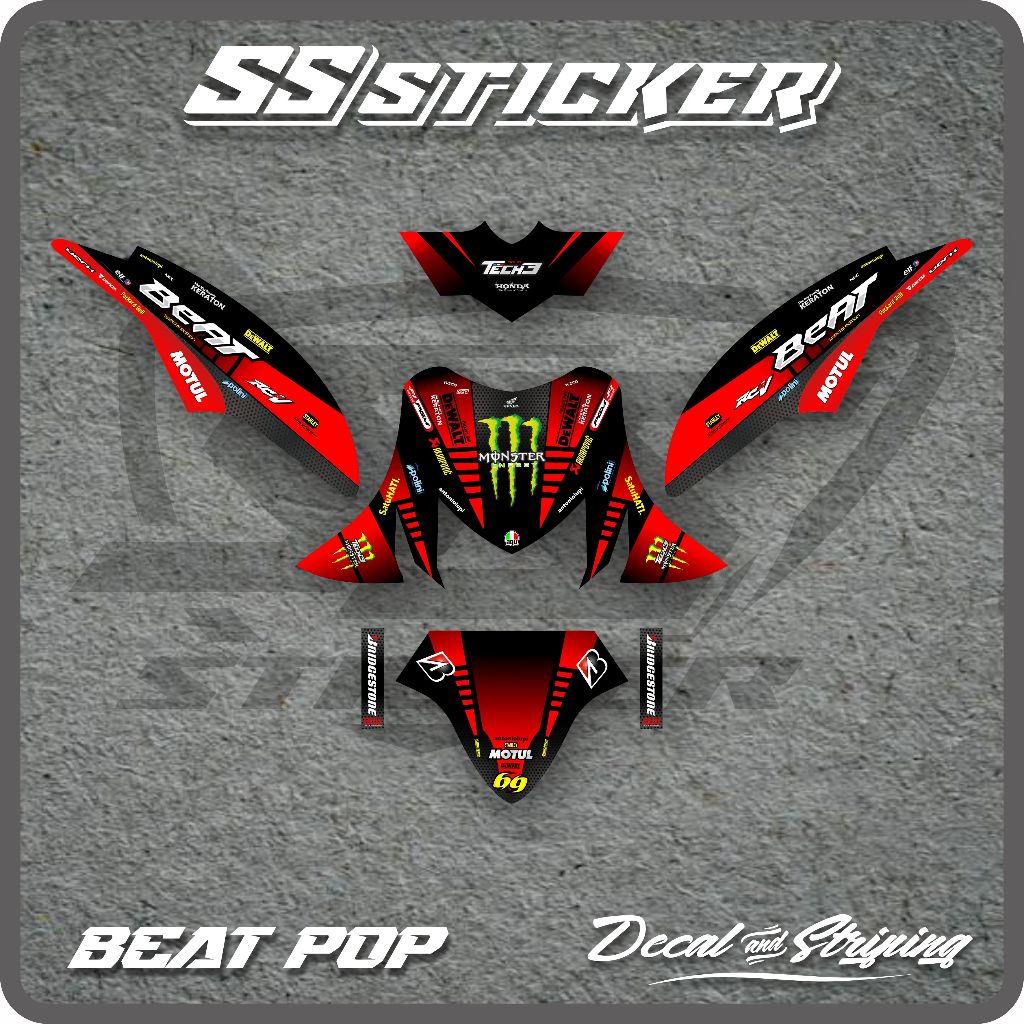 DECAL BEAT POP FULLBODY STICKER FULLBODY BEAT POP MOTIF ROAD RACE PS.10