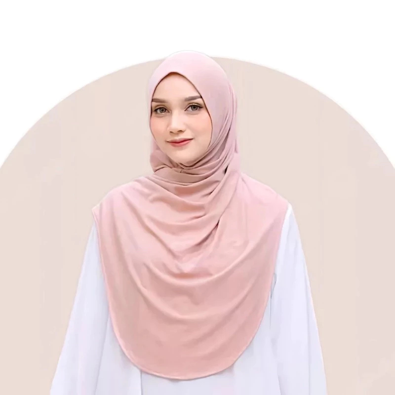 จีซู เสื้อมาเลย์ / Bergo Lai Jisoo Jersey Hijab / Jisoo Lai Jersey Instant Hijab