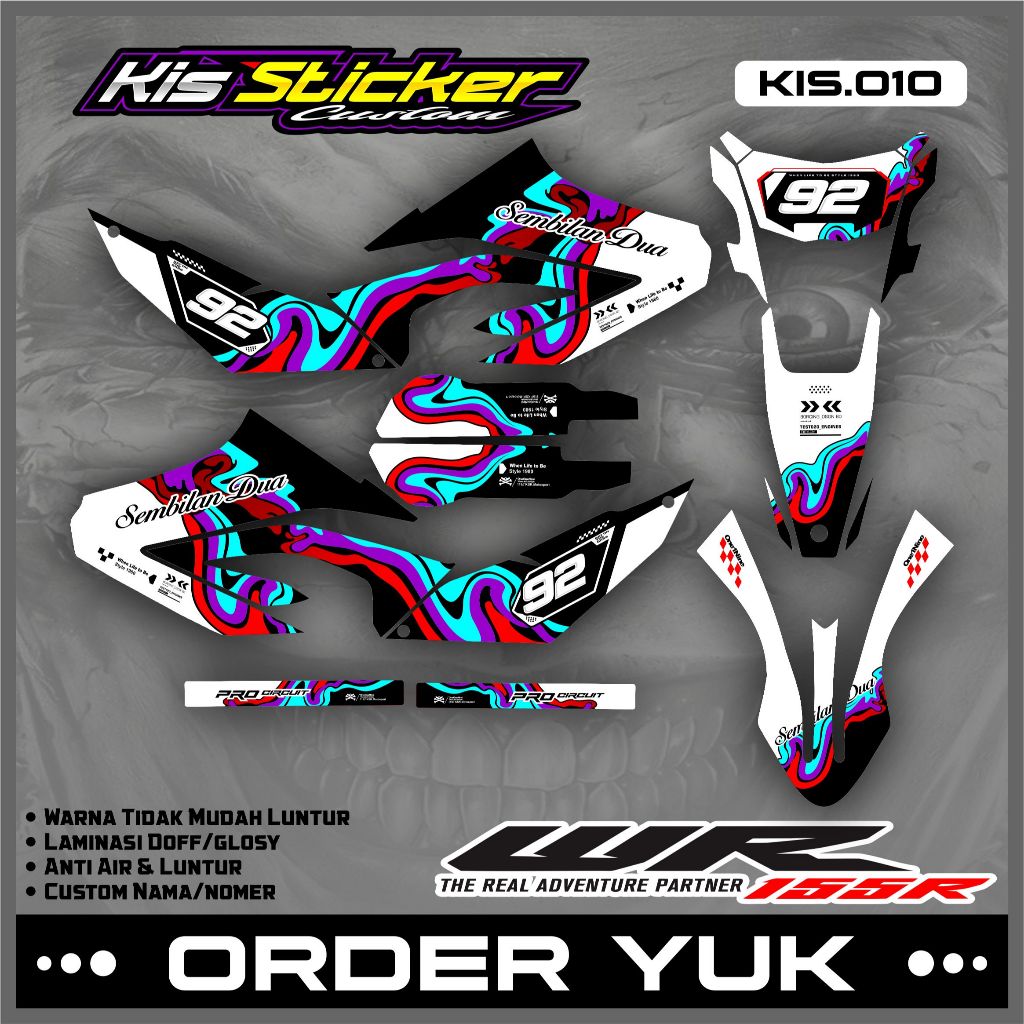 WR 155 R Full Body Decal Sticker - Yamaha WR 155 R Full Body Anti-Fade ล่าสุด KiS.10 Decal สติกเกอร์