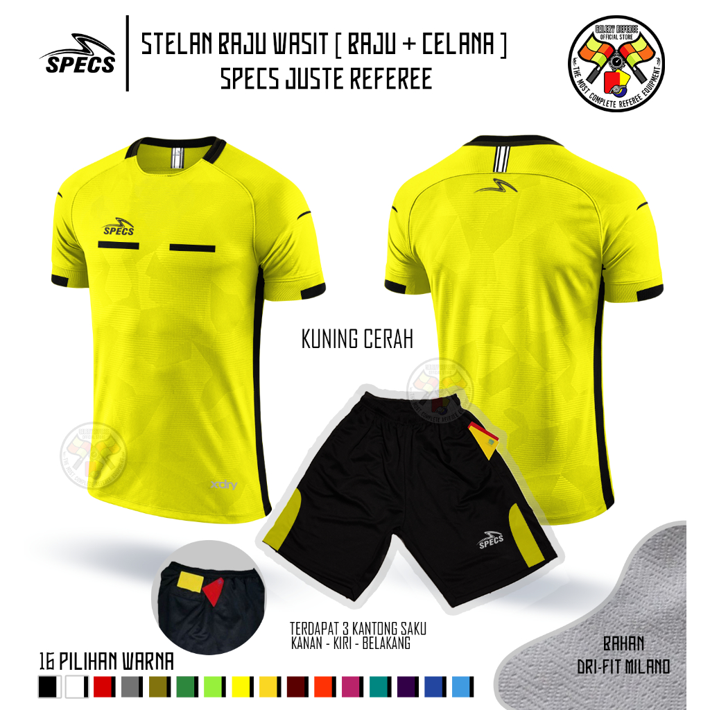 SPECS JUSTE REFEREE 2020/21 REFEREE Shirt Set (รายการเสื้อและกางเกง 16 สี)