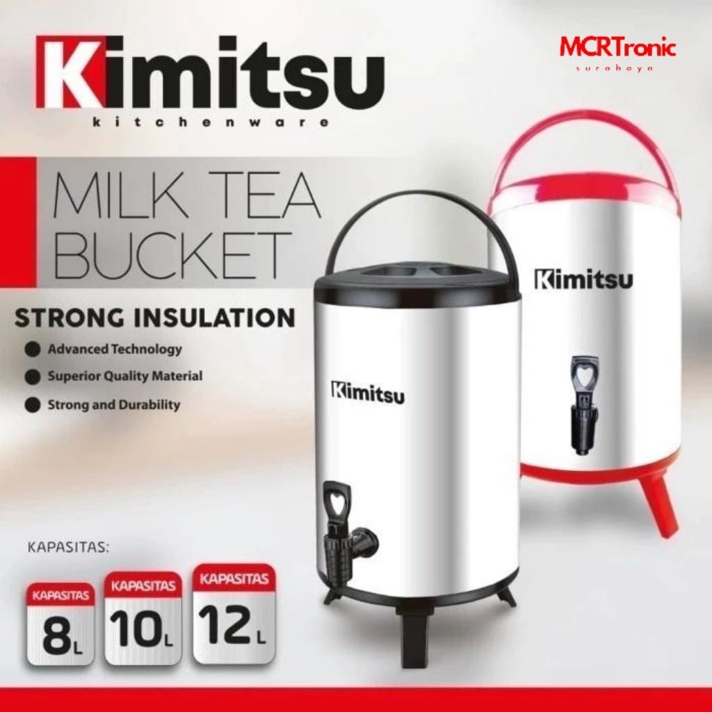 KIMITSU THERMOS AIR MILK TEA BUCKET ความร้อนและความเย็น 8 ลิตร (KMB-1608) 10 ลิตร (KMB-1610) 12 ลิตร