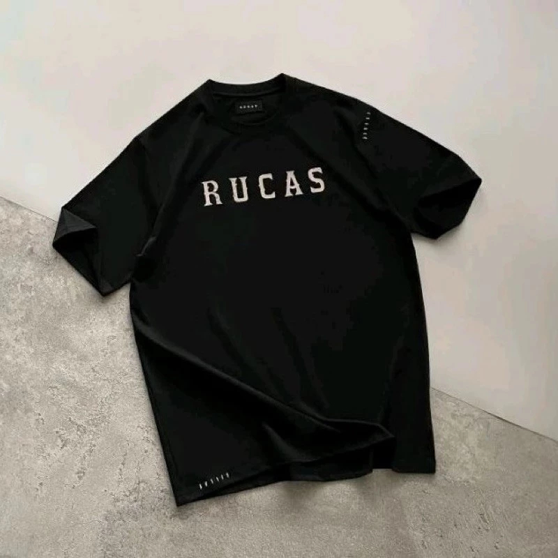 RUCAS The Initial Hand Stitch Black Tee | เสื้อยืด RUCAS distro สําหรับผู้ชายและผู้หญิง